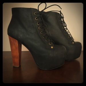 Jeffrey Campbell Handmade size 6 Leather and Wood